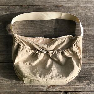 Crescent nylon shoulder bag purse